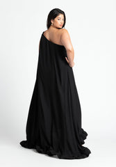 Dramatic One-Shoulder Ruffle Gown 6