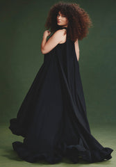 Dramatic One-Shoulder Ruffle Gown 4