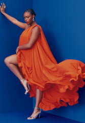 Dramatic One-Shoulder Ruffle Gown 2