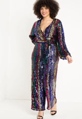 Multicolor Stripe Sequin Jumpsuit 4
