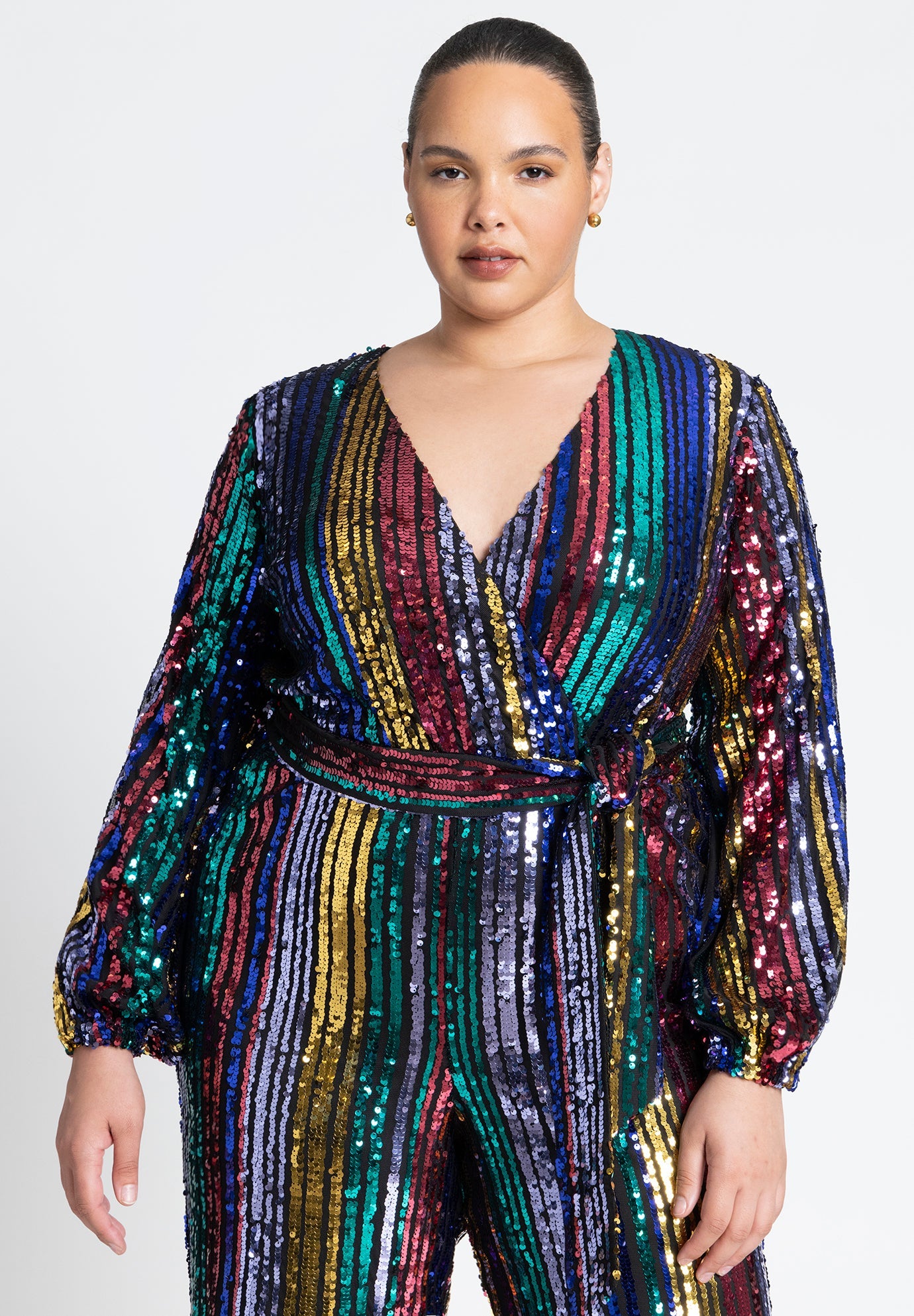 Multicolor Stripe Sequin Jumpsuit 7