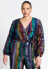 Multicolor Stripe Sequin Jumpsuit 7