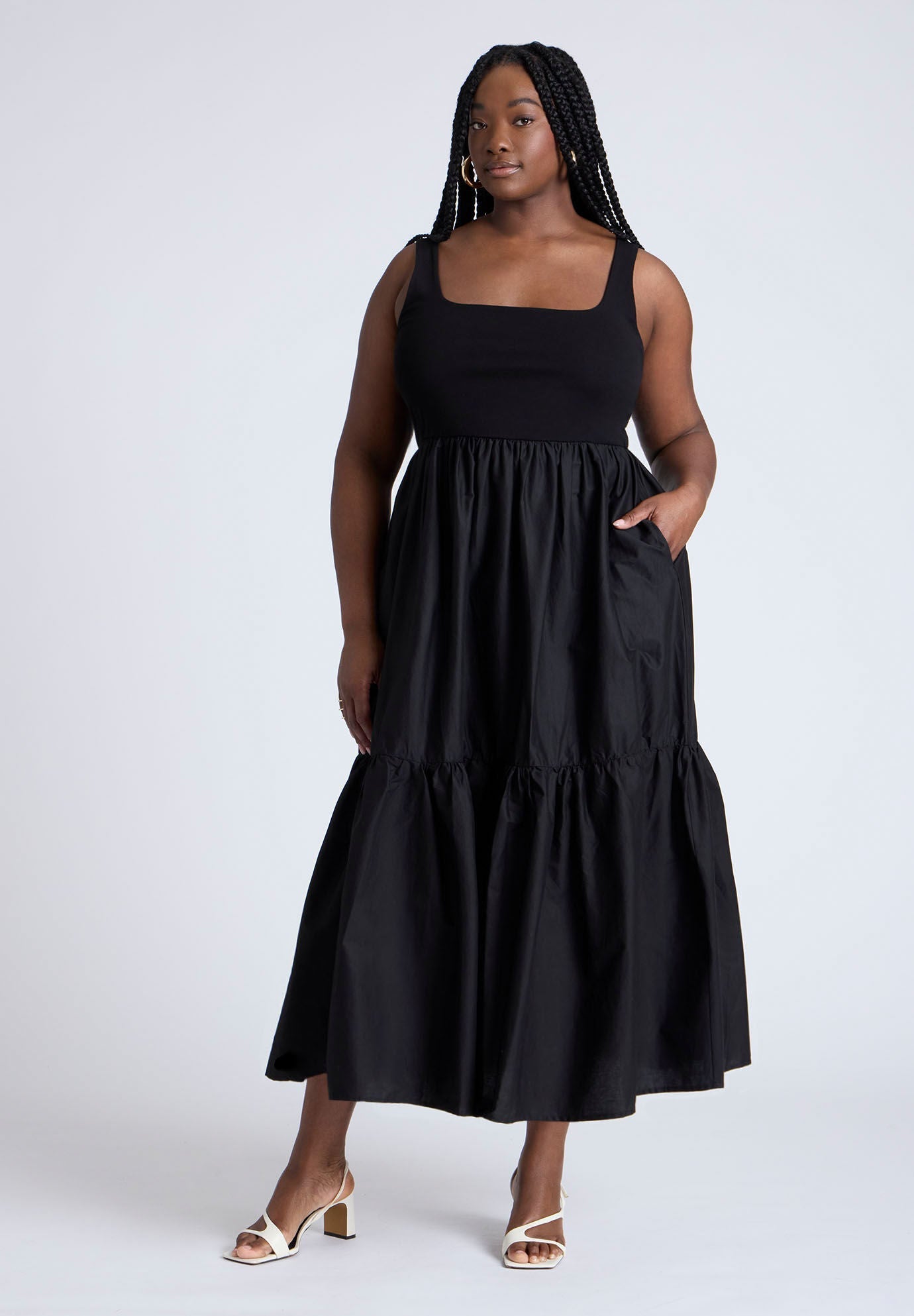 Eloquii Women's Sexy Mixed Fabric Tank Dress Brand New w/ Tag