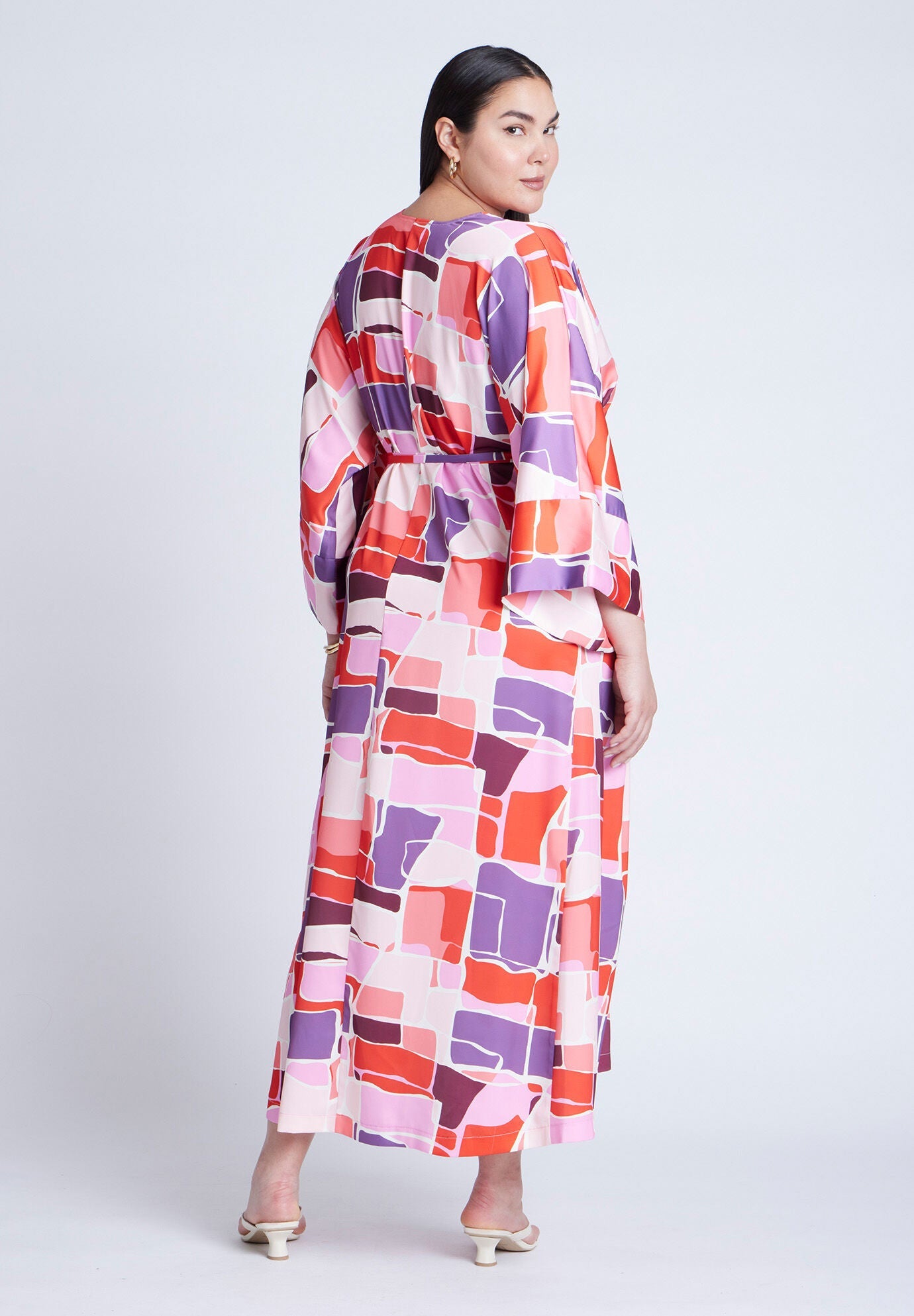 Eloquii Women's Sexy Printed Kimono Dress With Tie Brand New w/ Tag