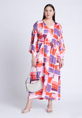Eloquii Women's Sexy Printed Kimono Dress With Tie Brand New w/ Tag