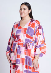 Eloquii Women's Sexy Printed Kimono Dress With Tie Brand New w/ Tag