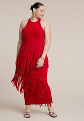 Ribbed Fringe Maxi Dress 4