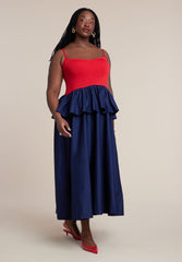 Peplum Detail Colorblocked Dress 4