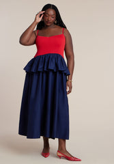 Peplum Detail Colorblocked Dress 5