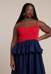 Peplum Detail Colorblocked Dress 6