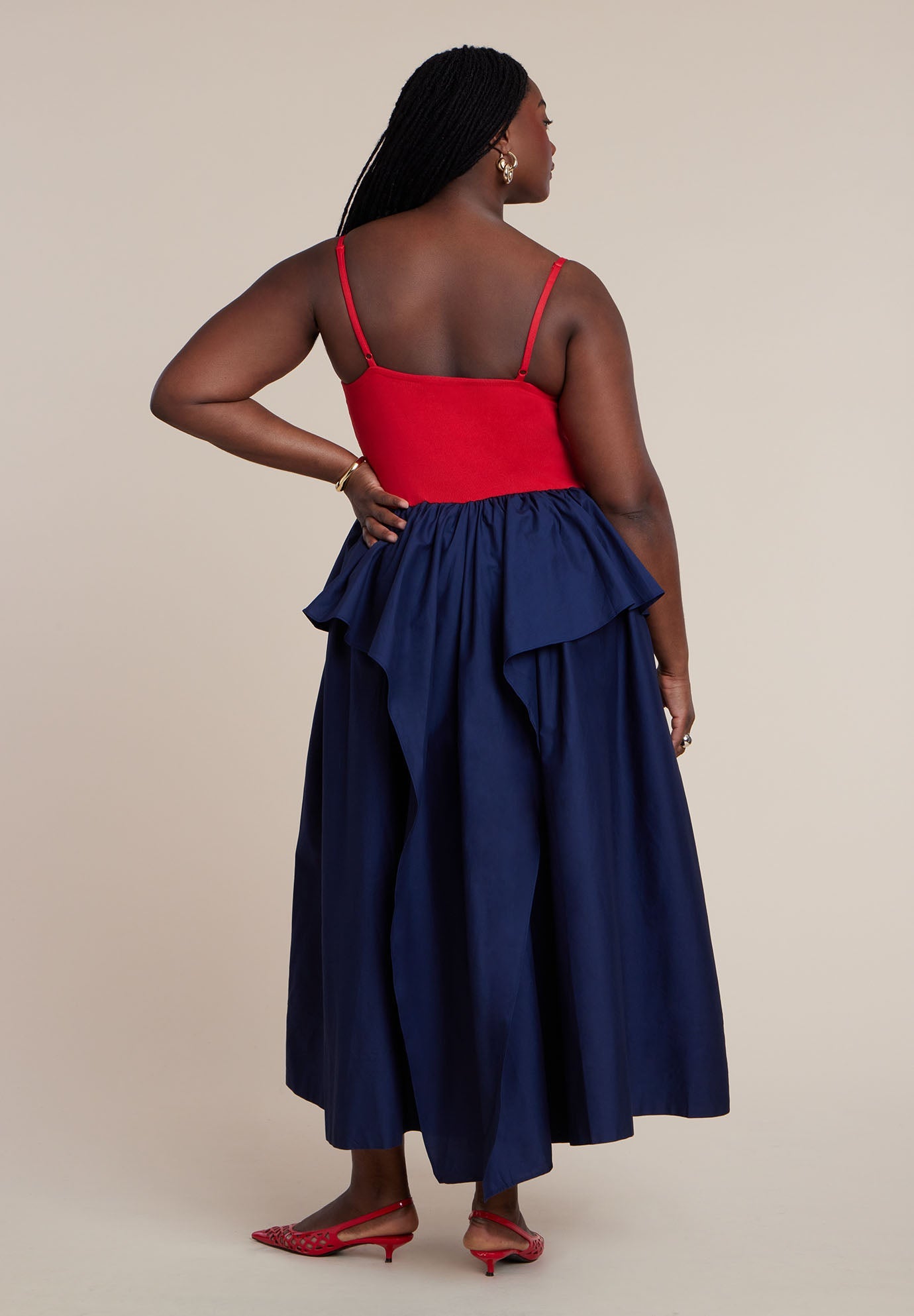 Peplum Detail Colorblocked Dress 8