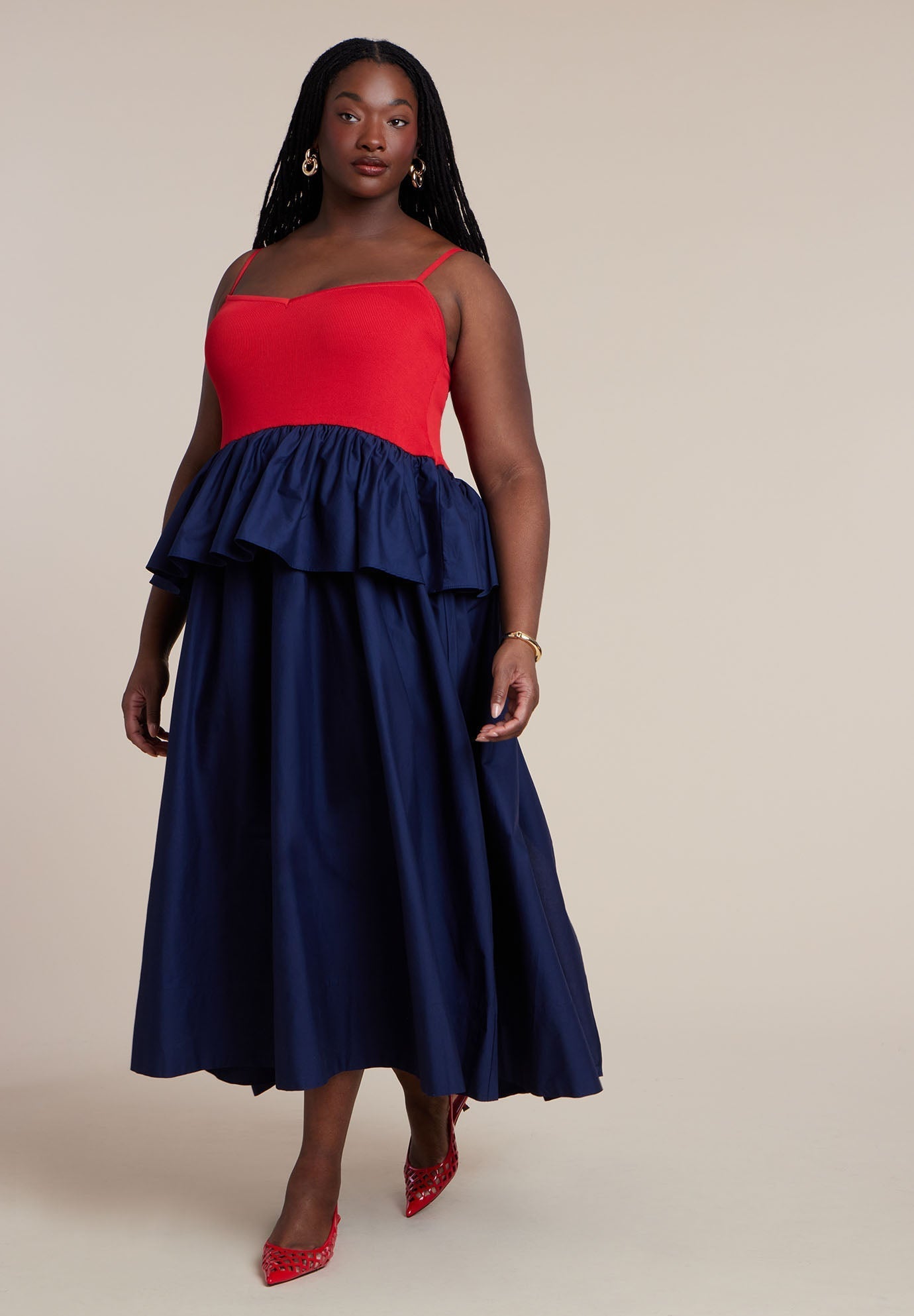 Peplum Detail Colorblocked Dress 2