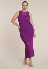 Floral Rope Knit Maxi Dress 4