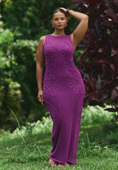 Floral Rope Knit Maxi Dress 2