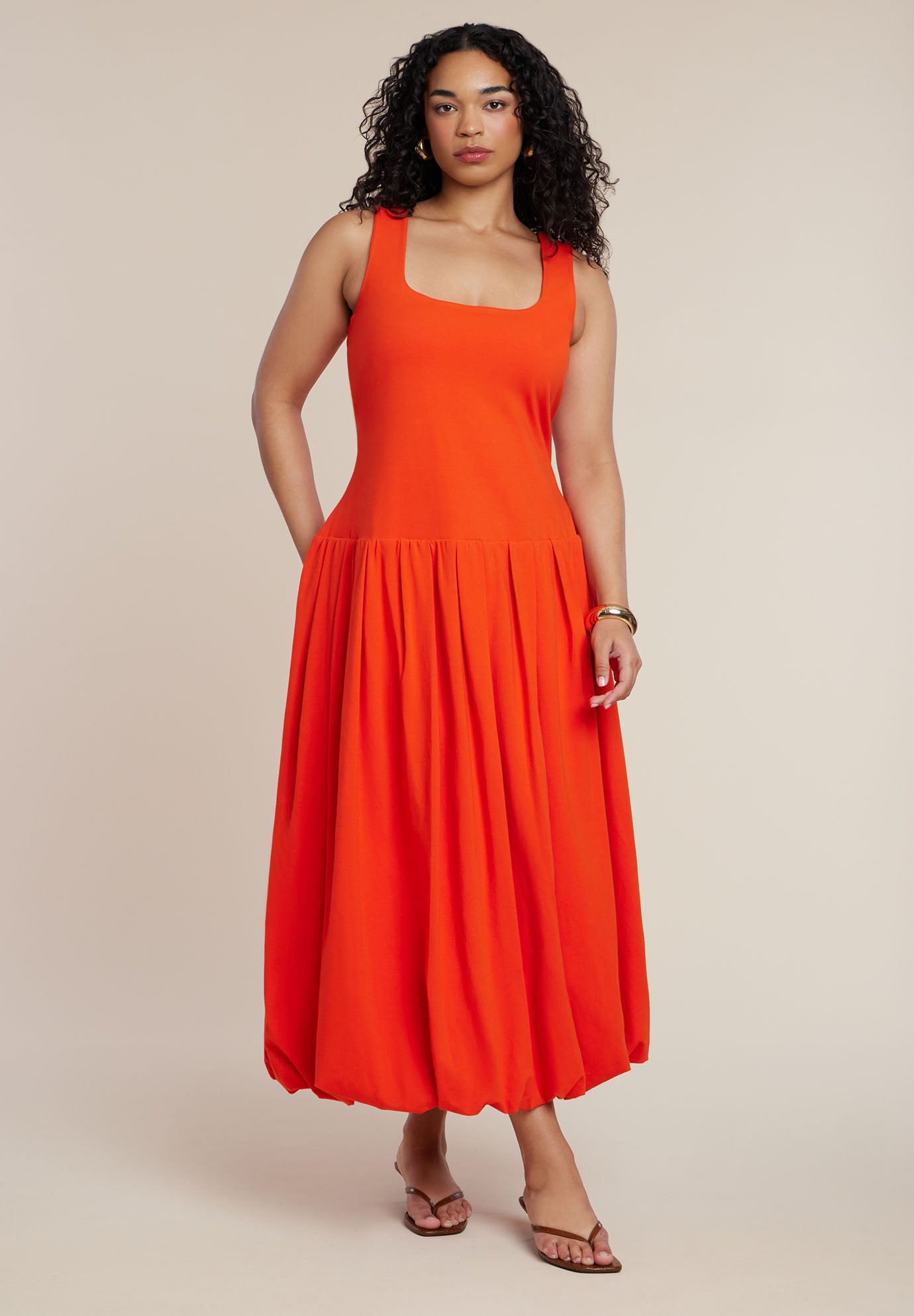 Drop-Waist Bubble Maxi Dress 2