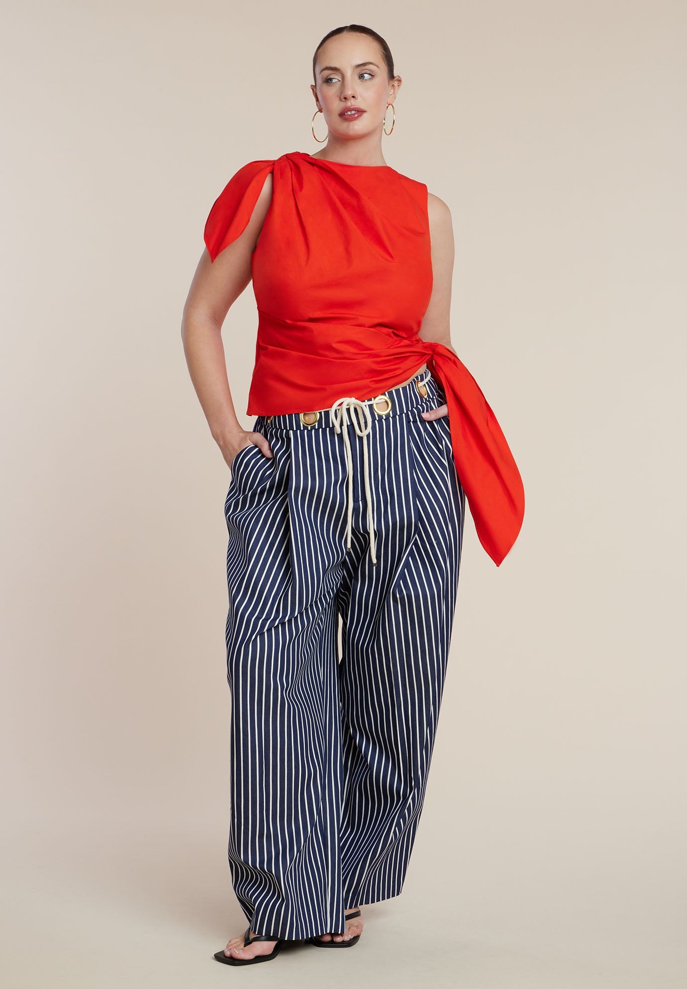Striped Pant With Rope Belt 2
