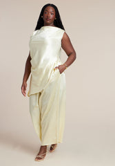 Textured Satin Wide Leg Pant 4