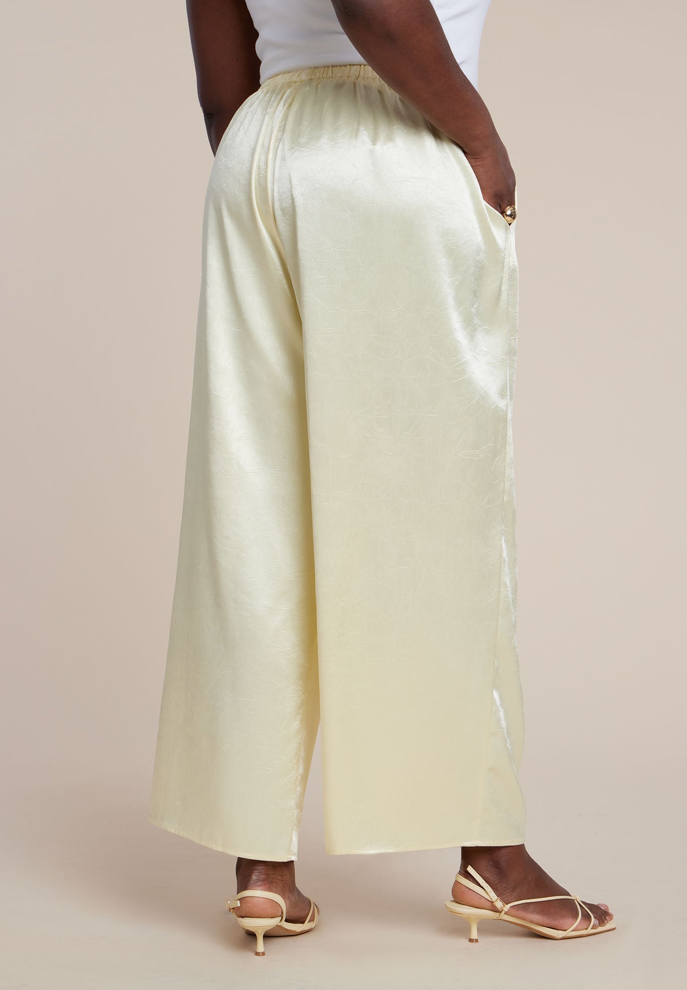 Textured Satin Wide Leg Pant 6