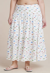 Drop Waist Striped Linen Skirt 5