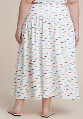 Drop Waist Striped Linen Skirt 6