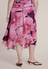 Asymmetric Shirred Midi Skirt 6