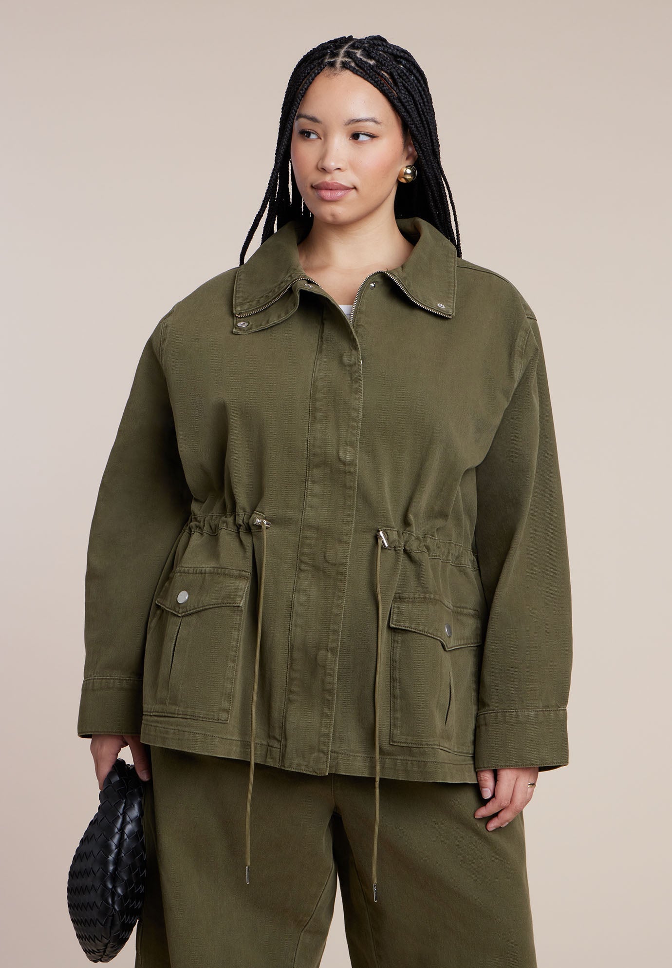 Drawstring Waist Cargo Jacket 4