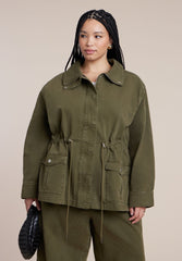Drawstring Waist Cargo Jacket 4