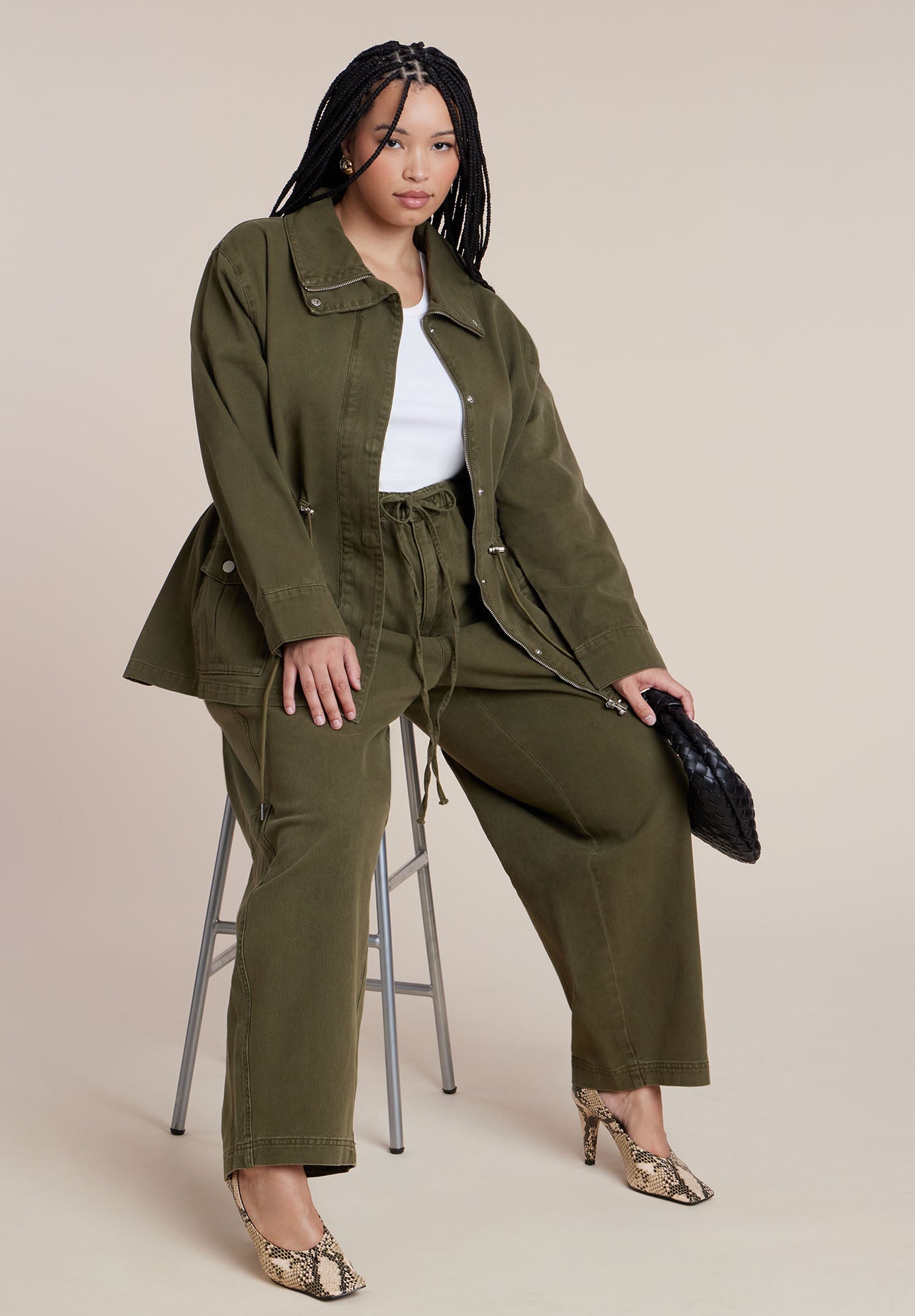 Drawstring Waist Cargo Jacket 6