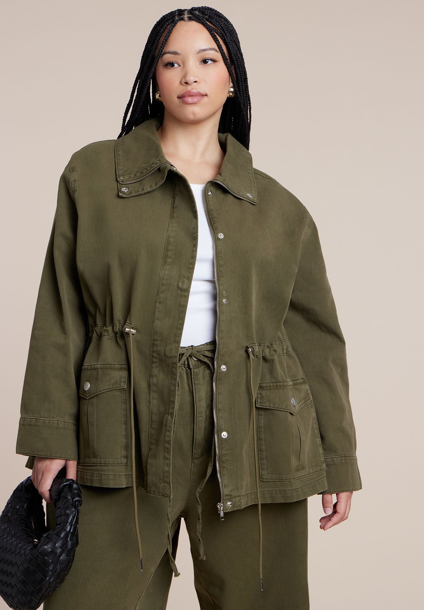Drawstring Waist Cargo Jacket 2