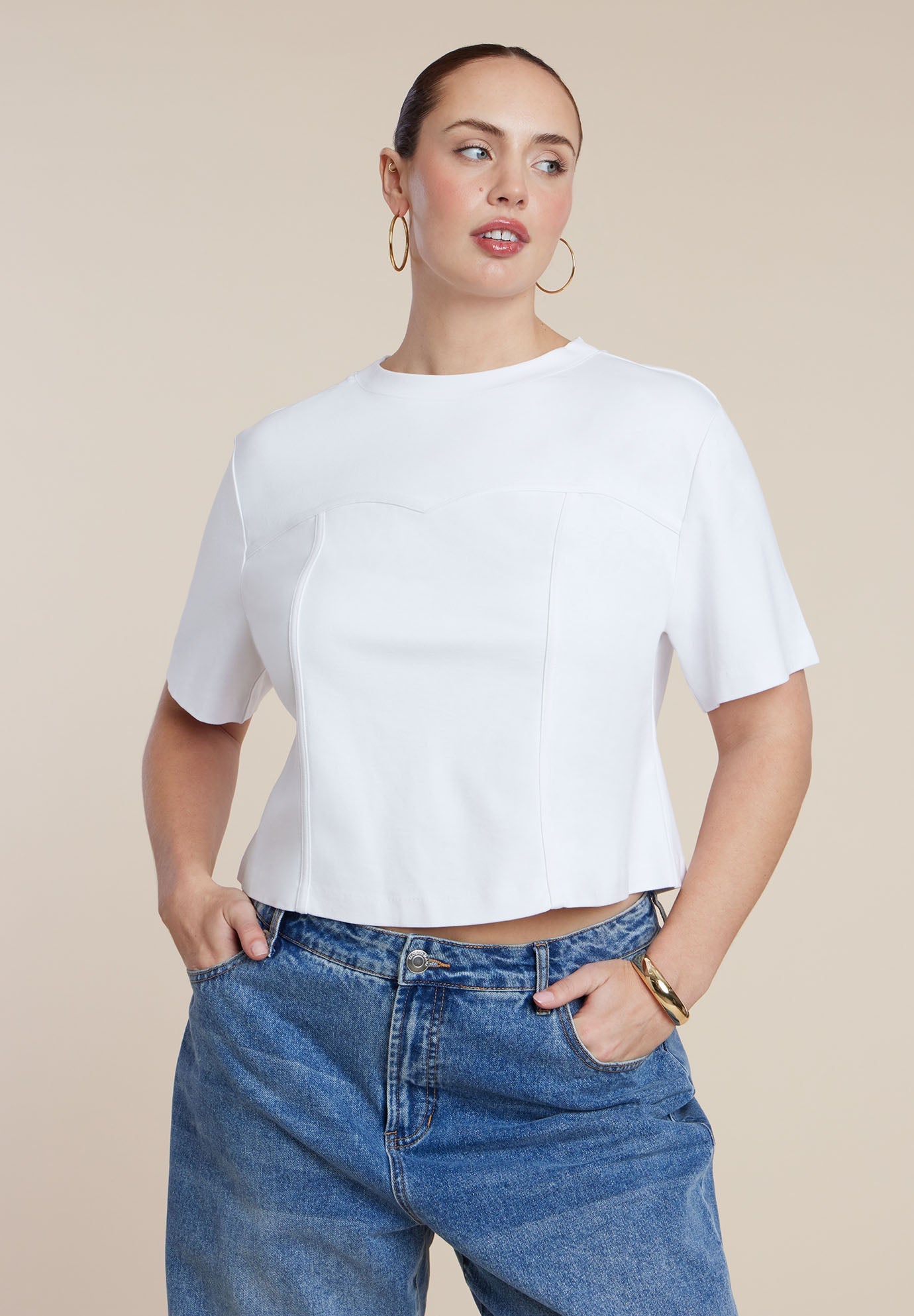 Bustier Seam Detail Tee