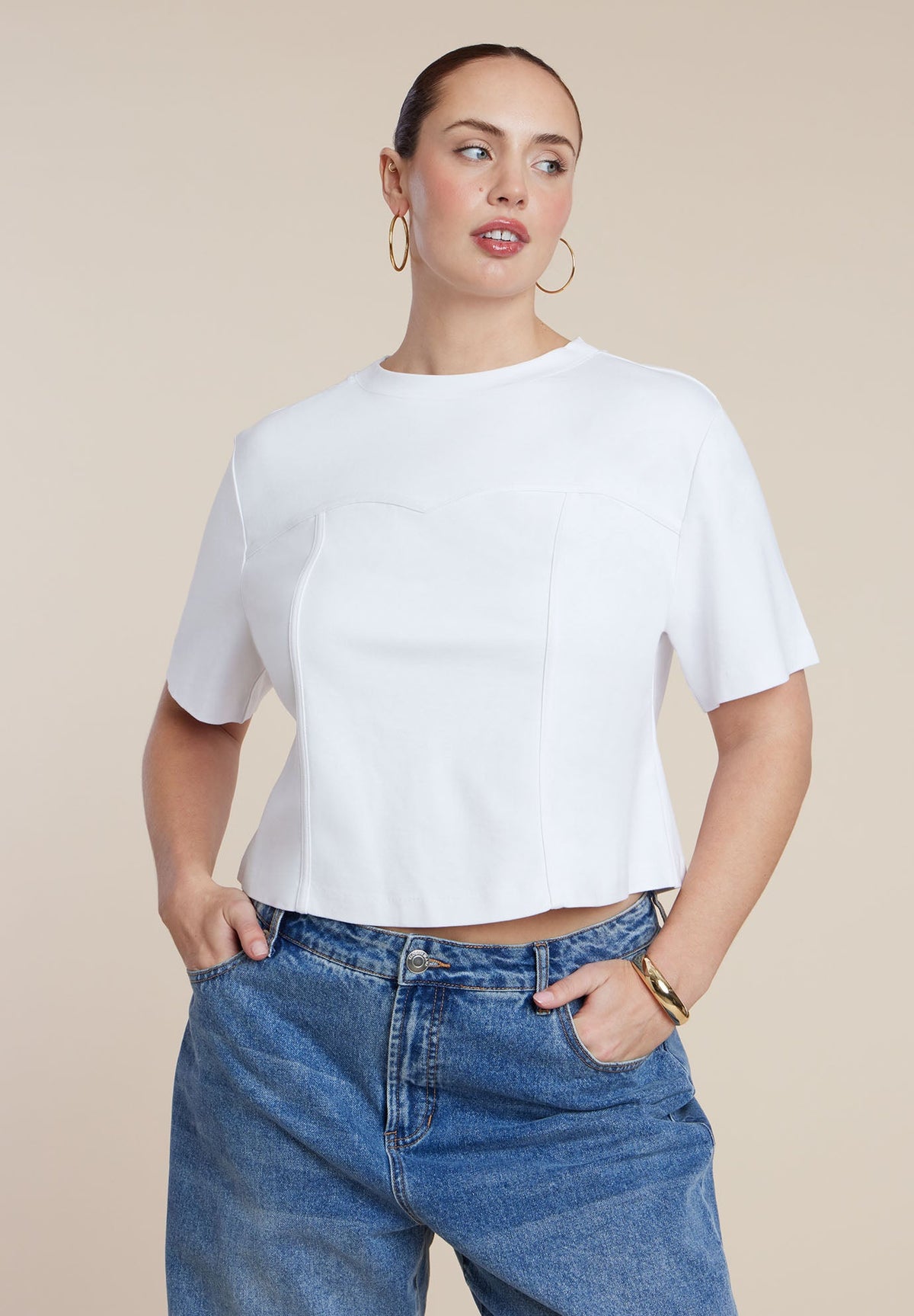 Bustier Seam Detail Tee