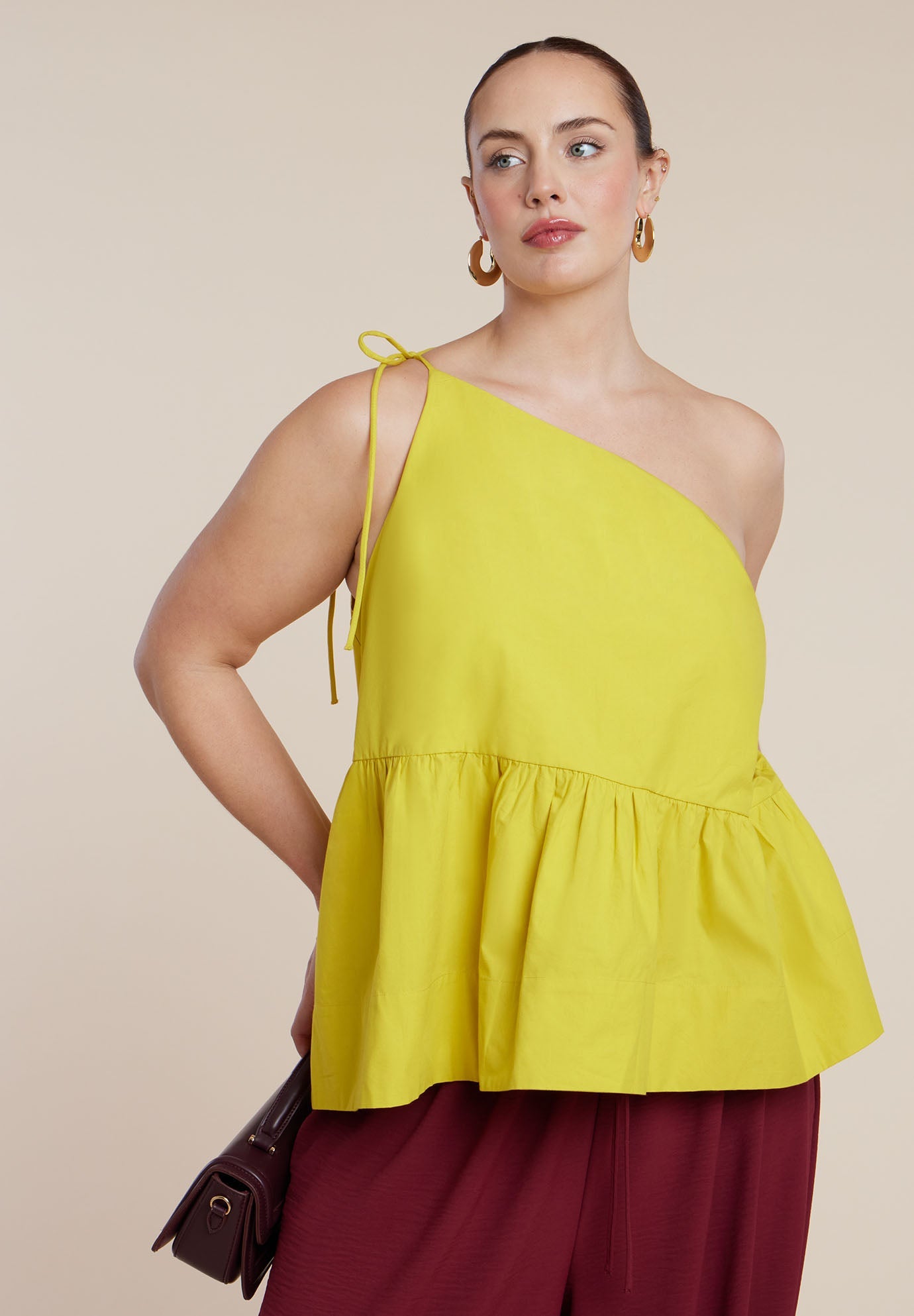 Asymmetric Trapeze Poplin Top
