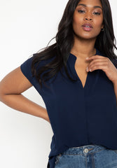 Notch Collar Blouse 2