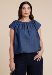 Bubble Chambray Top
