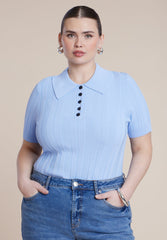 Veriegated Rib Collared Sweater 2