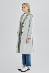 MSHI CLUB women's workwear windbreaker jacket female retro loose casual British wind in the long paragraph coat