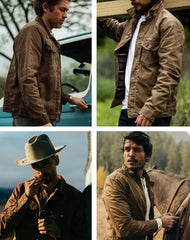 Unbranded 27 Amekaji Retro Male Oil Waxed Jacket Canvas Cotton Khaki Military Uniform Light Casual Work Safari Style Coats Man Clothing