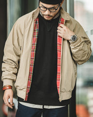 Unbranded 27 G9 Motorcycle Khaki Jackets For Men Military Classic Cotton Bomber Clothing Lightweight Men's Casual Tanker Jacket Coats