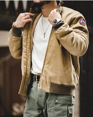 Unbranded 27 G9 Motorcycle Khaki Jackets For Men Military Classic Cotton Bomber Clothing Lightweight Men's Casual Tanker Jacket Coats