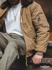 Unbranded 27 Winter B15 Jackets Men American Retro Bomber Air Force Bomber Jacket Coat Fall Padded Fleece Collar Coats Men's Clothing