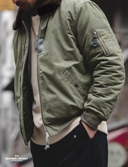 Unbranded 27 Winter B15 Jackets Men American Retro Bomber Air Force Bomber Jacket Coat Fall Padded Fleece Collar Coats Men's Clothing