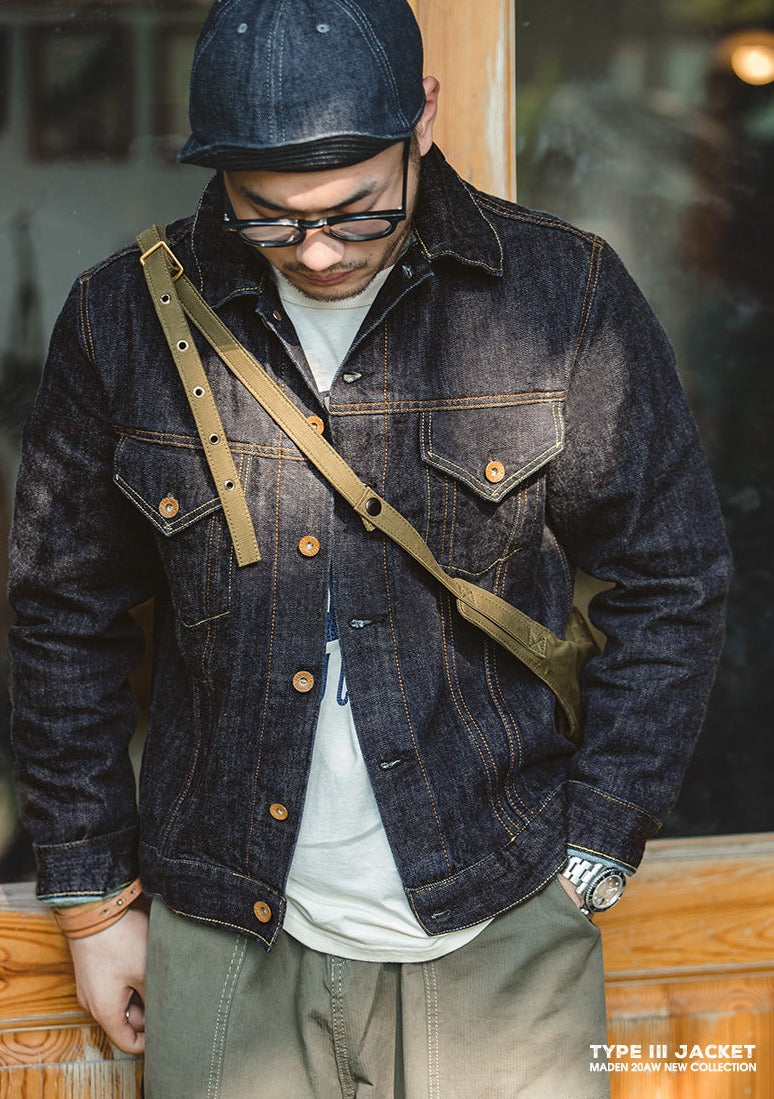 Unbranded 27 Retro Blue Denim Jackets For Men Casual Crowboy Streetwear Coat Bomber Jacket Harajuku Vintage Outerwear Men's Clothing