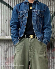 Unbranded 27 Retro Blue Denim Jackets For Men Casual Crowboy Streetwear Coat Bomber Jacket Harajuku Vintage Outerwear Men's Clothing