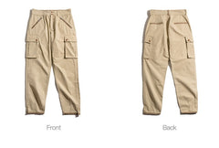 Unbranded 27 Retro Khaki Tapered Cargo Pants Men Mountain Military Pant Cotton Zipper Pocket Casual Men's Trendy Long