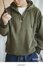 Unbranded 27 Men Amekaji Solid Fleece Hoodies Sweatshirts Japan Retro Casual Oversize Thick Winter Pullover Hoody Tops
