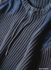 Unbranded 27 Vertical Stripe Sweater O-Neck Slim Fit Men?¡¥s Retro Knitted Pullover Patch Stitching Design Classic Sweaters Men Clothing