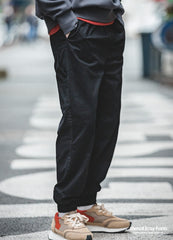 Unbranded 27 Print Letter Cargo Pants Men Elastic Waist Pant SolidCotton Pocket Casual Vintage Men's Trendy Overalls