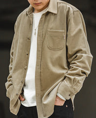 Unbranded 27 Men's Shirt Casual Corduroy Long Sleeve Shirts Slim Fit Overcoat Fall Fleece Jacket Men's Clothing Retro Fashion Blouses