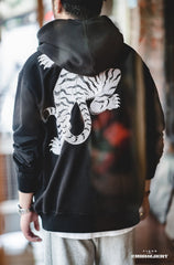 Unbranded 27 Vintage Embroidered Hoodies for Men Harajuku Tiger Pattern Sweatshirts Cotton Autumn Casual Pullover Streetwear Hip Hop