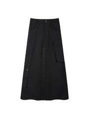 EIGHTHMONTH women's black work half skirt autumn new niche chic long skirt